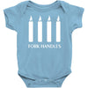 fork handles  four candles   funny Baby Onesie