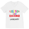 legends are born january V-Neck Tee