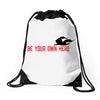 Be Your Own Hero Drawstring Bags
