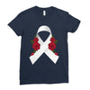 lung cancer white ribbon Ladies Fitted T-Shirt