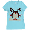 christmas t shirt santa reindeer penguin novelty xmas Ladies Fitted T-Shirt
