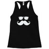 hipster glasses and moustache Racerback Tank