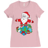 santa with piles of christmas Ladies Fitted T-Shirt