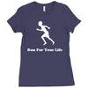 run for your life Ladies Fitted T-Shirt