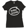 baby inside sticker vinyl decal Ladies Fitted T-Shirt