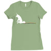 unicorn scooting on the floor Ladies Fitted T-Shirt