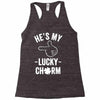 he's my lucky charm Racerback Tank