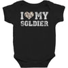 i love my soldier hunter camouflage Baby Bodysuit