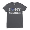 i love my soldier navy camouflage Ladies Fitted T-Shirt