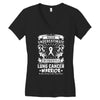 Never Underestimate The Strength Of A Lung Cancer Warrior Women's V-Neck T-Shirt