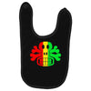 rasta skull and crossbones reggae dub club rave Baby Bibs