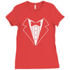 tuxedo fancy dress funny Ladies Fitted T-Shirt