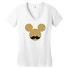 mickey mouse moustache Women's V-Neck T-Shirt