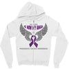 my hero is now my angel pancreatic cancer awareness Zipper Hoodie