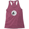 Dinosaur Riding A Bike To The Moon Racerback Tank