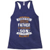 Super Cool Father Of A Freaking Awesome Son Racerback Tank