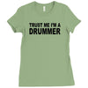 trust me i'm a drummer drum sticks music musician band rock cool geek Ladies Fitted T-Shirt