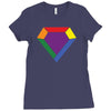 Rainbow LGBT Diamond Ladies Fitted T-Shirt
