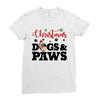 christmas dogs and paws Ladies Fitted T-Shirt