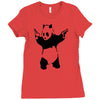 banksy panda pop Ladies Fitted T-Shirt