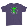 celtic green clover skull patch, irish biker patches Youth Tee