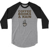 coffee books &amp; rain 3/4 Sleeve Shirt