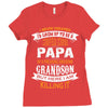 Super Cool Papa Of A Freaking Awesome Grandson Ladies Fitted T-Shirt