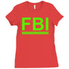 mens fbi print casual slim Ladies Fitted T-Shirt