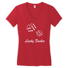 lucky fuers dice Women's V-Neck T-Shirt