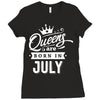 Queens Are Born In July Ladies Fitted T-Shirt