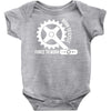 born to cycle forced to work Baby Onesie