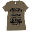 Super Cool Granddad Of A Freaking Awesome Grandson Ladies Fitted T-Shirt