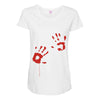 bloody hand print funny zombie kill undead blood horror killer Maternity Scoop Neck T-shirt