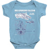millennium falcon blueprint Baby Onesie