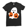pumpkin with boo Ladies Fitted T-Shirt