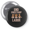 end sweetshop labor Pin-back button