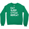 eat sleep cycle repeat Crewneck Sweatshirt