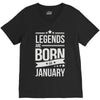 legends are born in january V-Neck Tee