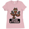 groot grow strong galaxy gym fitness mashup Ladies Fitted T-Shirt