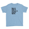 rock paper scissors lizard spock big bang theory geek nerd gift t shir Youth Tee