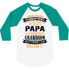 Super Cool Papa Of A Freaking Awesome Grandson 3/4 Sleeve Shirt