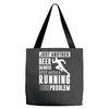 beer drinker with a running problem Tote Bags