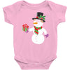 smiling snowman holding out christmas Baby Onesie
