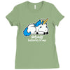 sad unicorn Ladies Fitted T-Shirt