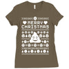 funny ugly christmas smiley emoticon Ladies Fitted T-Shirt