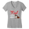 Just A Girl In Love With Her Heavy Equipment Operator Women's V-Neck T-Shirt