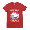 I Wish I Were a Unicorn So I Could Stab Idiots with My Head Ladies Fitted T-Shirt