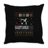 santa sagittarius christmas ugly t shirts Throw Pillow