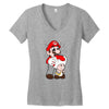 mario licking toad Women's V-Neck T-Shirt