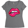 sexy lip biting Women's Triblend Scoop T-shirt